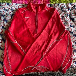 RED NIKE THERMA FIT QUARTER-ZIP